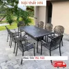 Bô bàn ăn 8 ghế sân vườn, Bàn ghế nhôm đúc ngoài trời HN210-8G