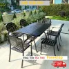 Bô bàn ăn 6 ghế sân vườn, Bàn ghế nhôm đúc ngoài trời HN175-6G