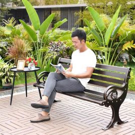 Ghế công viên nhôm đúc ngoài trời, ghế sân vườn villa, biệt thự... HN-145