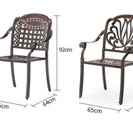 Ghế cafe sân vườn, ban công sân thượng nhôm đúc cao cấp