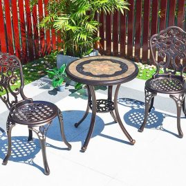 Bàn ghế sân vườn gốm hoa DG60 -02HL