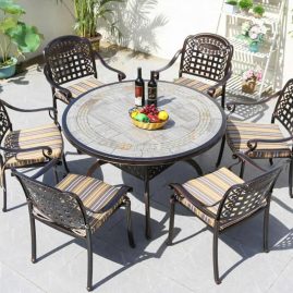 Bàn ghế sân vườn gốm D120-06HS